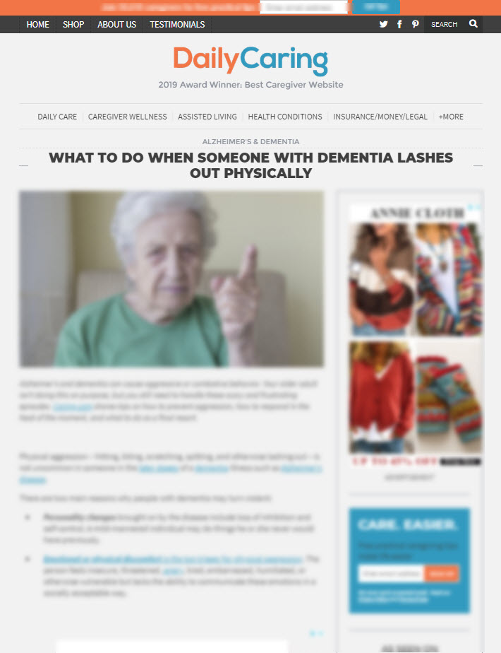 What To Do When Someone With Dementia Lashes Out Physically