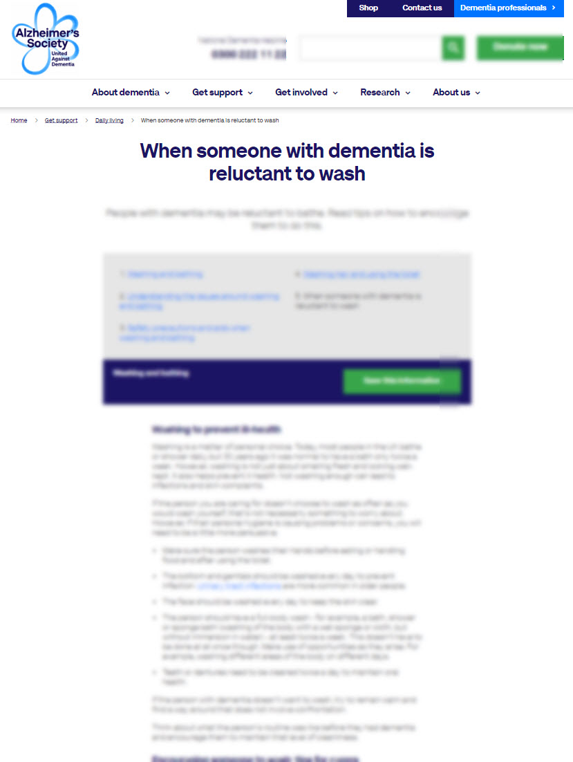 When Someone With Dementia is Reluctant to Wash