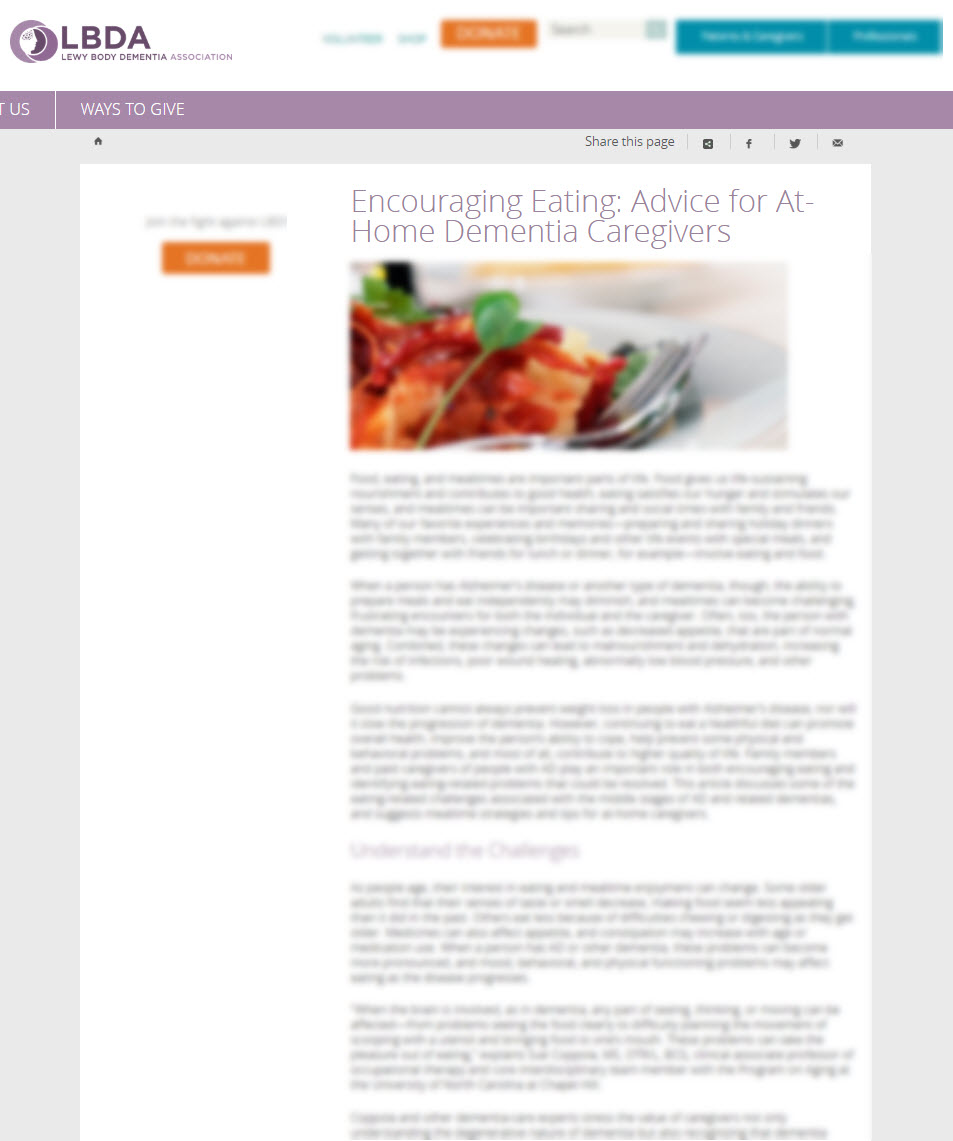 Encouraging Eating: Advice for At-Home Dementia Caregivers