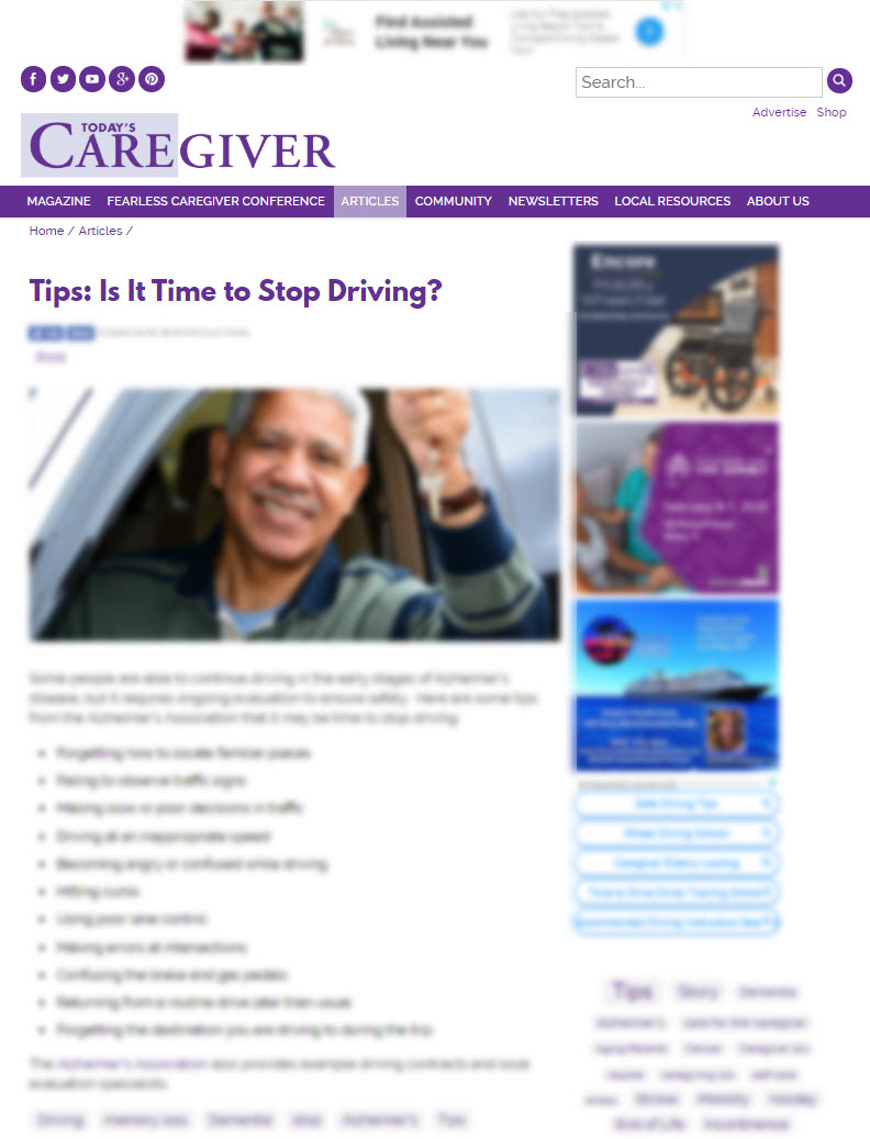 Tips: Is It Time to Stop Driving?