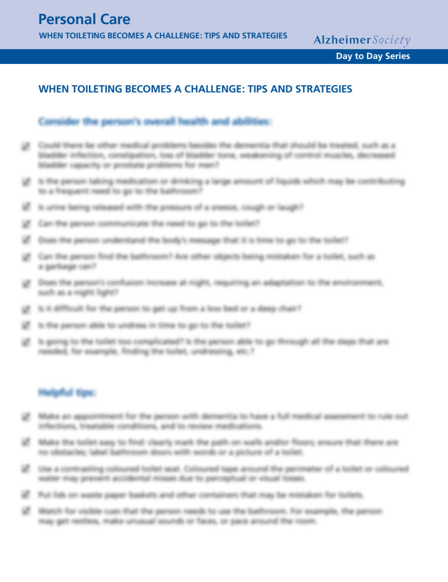 When Toileting Becomes a Challenge:  Tips and Strategies