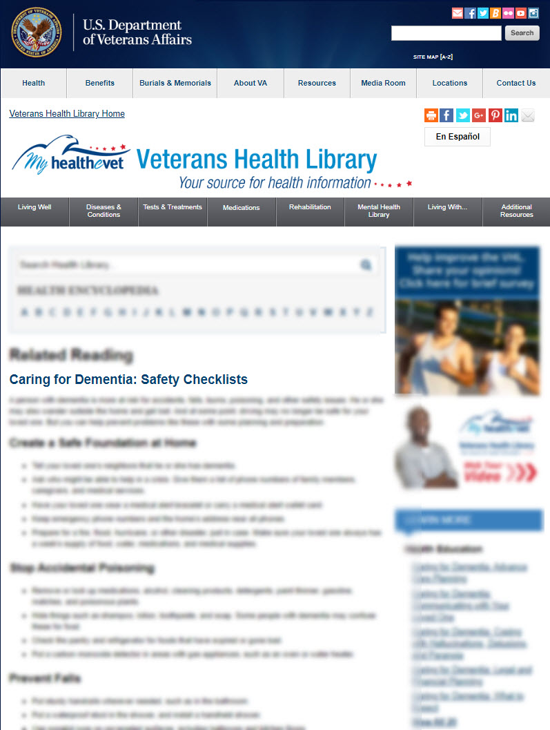 Caring for Dementia: Safety Checklists